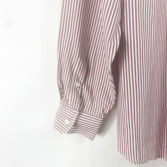 NORDSTROM Classic Red Striped Button-Down Collared Dress Shirt - Picture 8 of 10